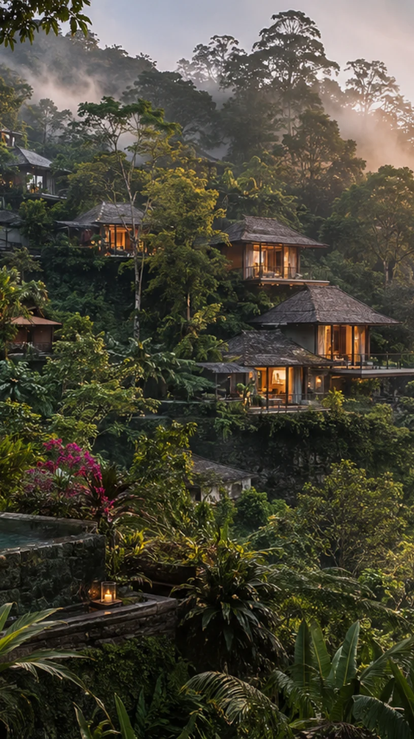 Orchid garden path at a luxury Malaysian jungle retreat
